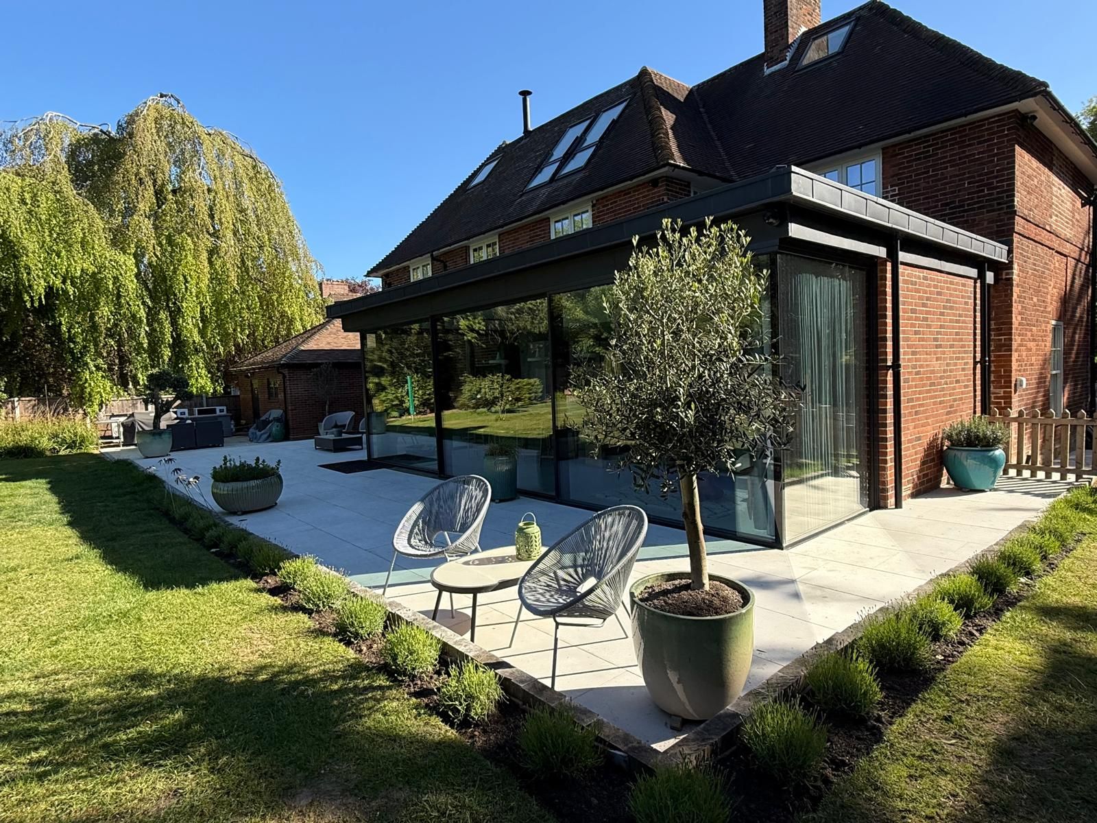 High-spec glazed rear extension by B W Construction, Hertfordshire