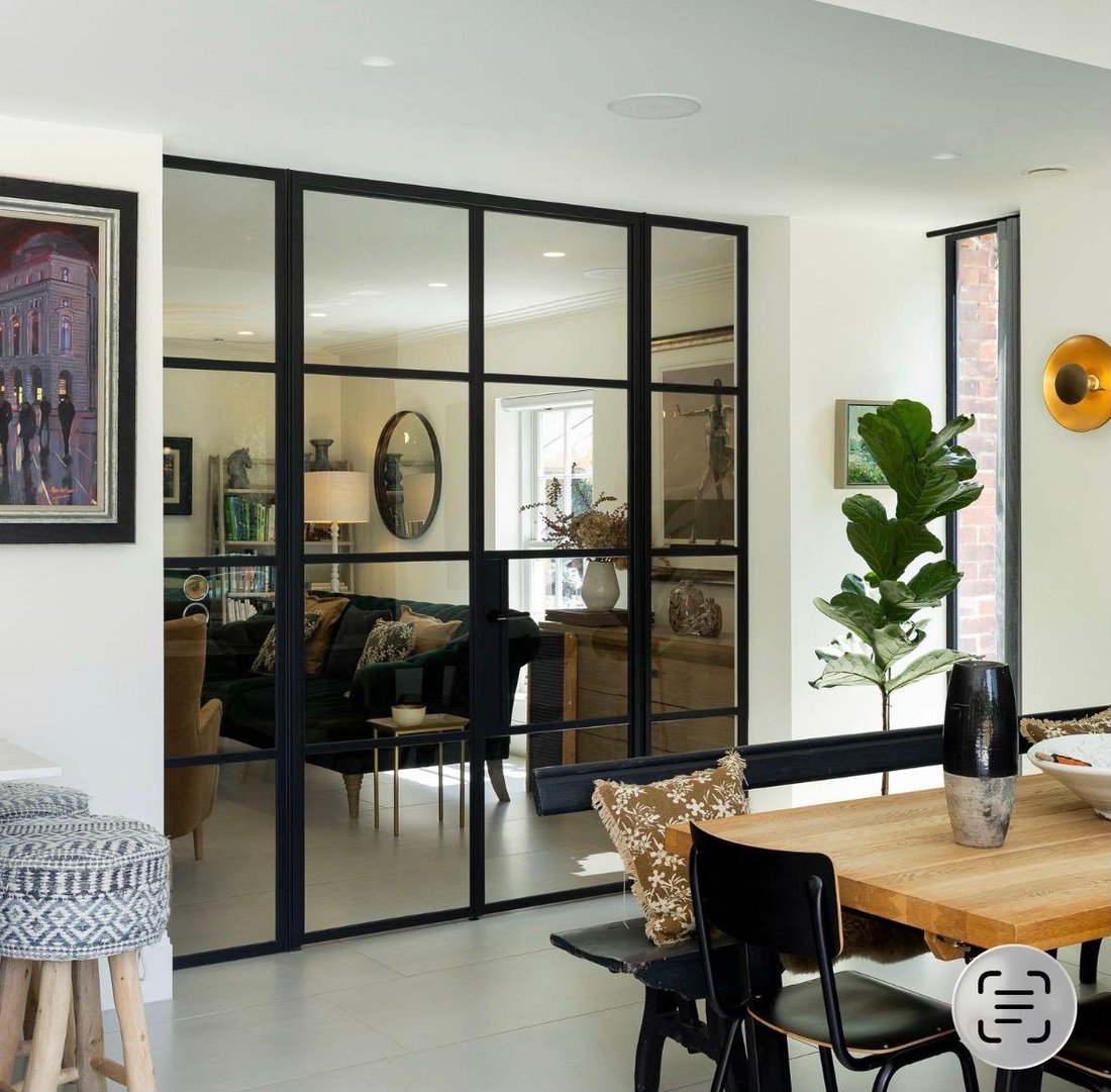 Interior view through glazed partition, Knebworth renovation